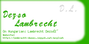 dezso lambrecht business card